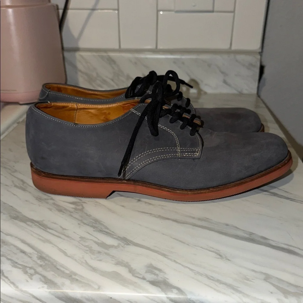 Cole Haan Gray Suede Oxford Shoes with Black Laces